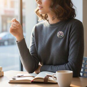 Vintage Vendome Aurora Borealis AB Crystal Cluster Brooch Pin 2" Mid Century